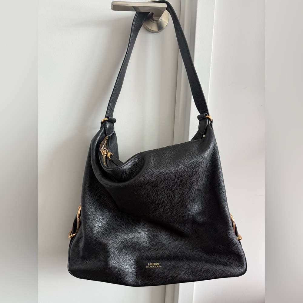 Ralph Lauren Black Leather Shoulder Bag